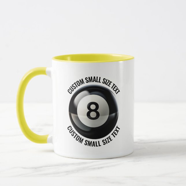 Small Text YELLOW Combo 11oz Custom 8 Ball Mug (Left)