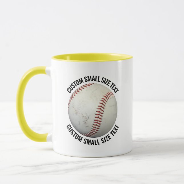 Small Text YELLOW Combo 11oz Custom Baseball Mug (Left)