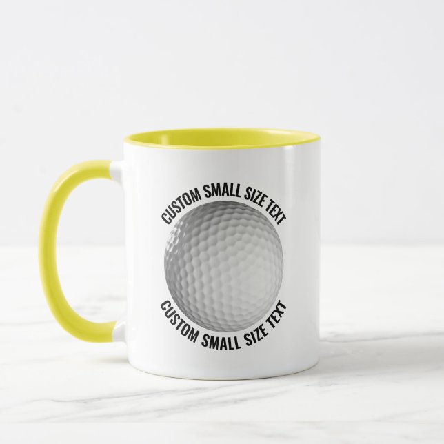 Small Text YELLOW Combo 11oz Custom Golf Mug (Left)