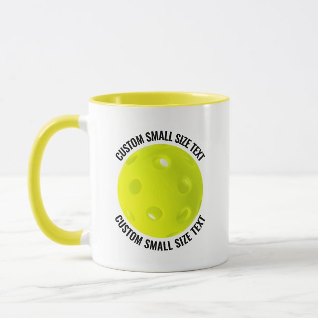 Small Text YELLOW Combo 11oz Custom Pickleball Mug (Left)