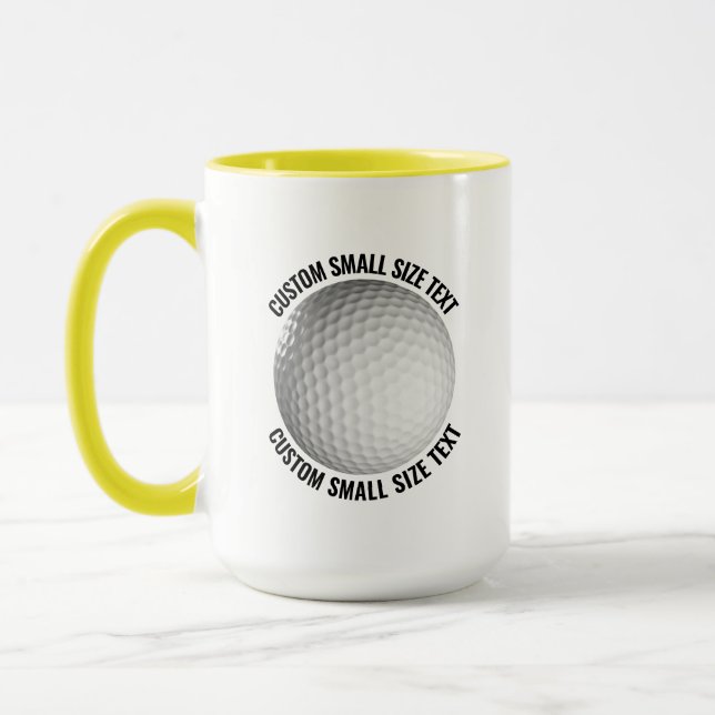 Small Text YELLOW Combo 15oz Custom Golf Mug (Left)