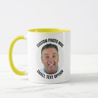Small Text YELLOW Combo Personalized Photo Mug