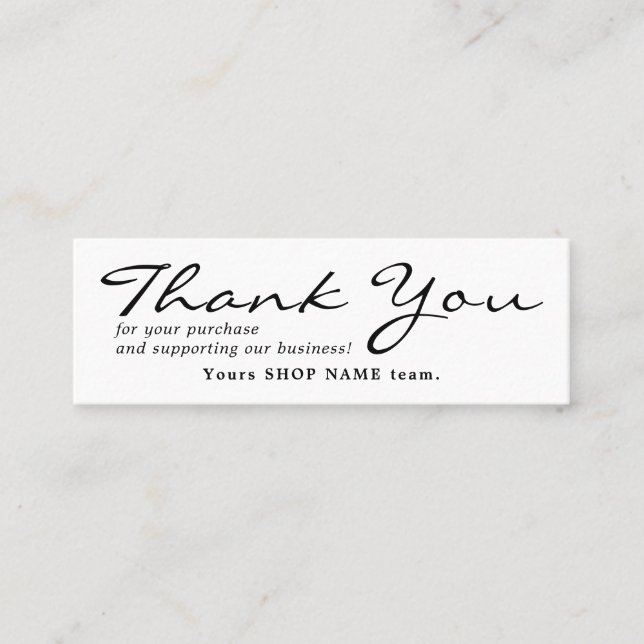 Small Thank you for order  Mini Business Card (Front)