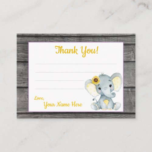 Small Thank You Tags Text Elephant yellow
