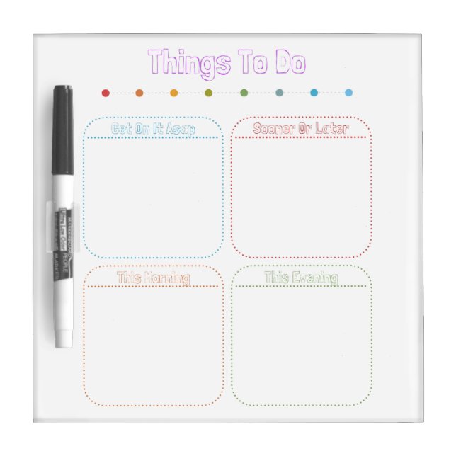 Small Things To Do Dry Erase Board (Front)