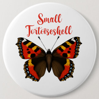 Small Tortoiseshell  Butterfly Round Badge Button