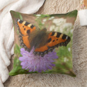 Small Tortoiseshell Butterfly Throw Pillow (Blanket)
