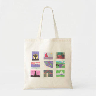 Small Tote Bag with Several Outdoor Scenes