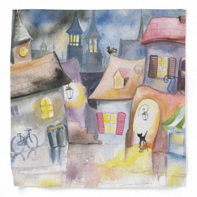 Small town at night bandana (Front)