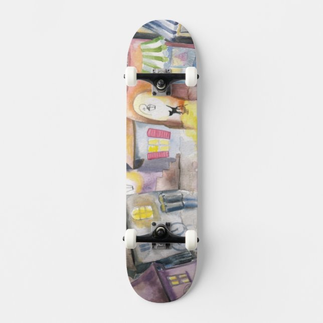 Small town at night skateboard (Front)
