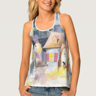 Small town at night tank top