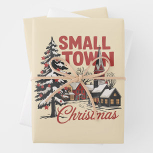 Small Town Christmas Country Farmer Family Retro  Wrapping Paper Sheets