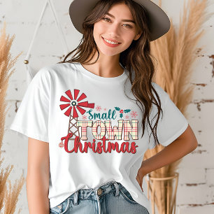 Small Town Christmas Rustic Typography Tri-Blend Shirt