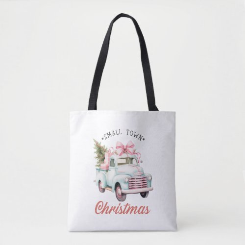 Small Town Christmas Vintage Truck Nostalgic  Tote Bag