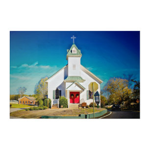 SMALL TOWN CHURCH Acrylic Art