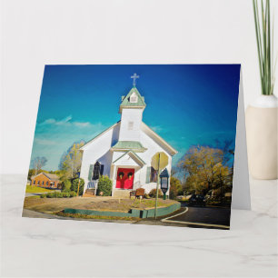 SMALL TOWN CHURCH Jumbo Greeting Card