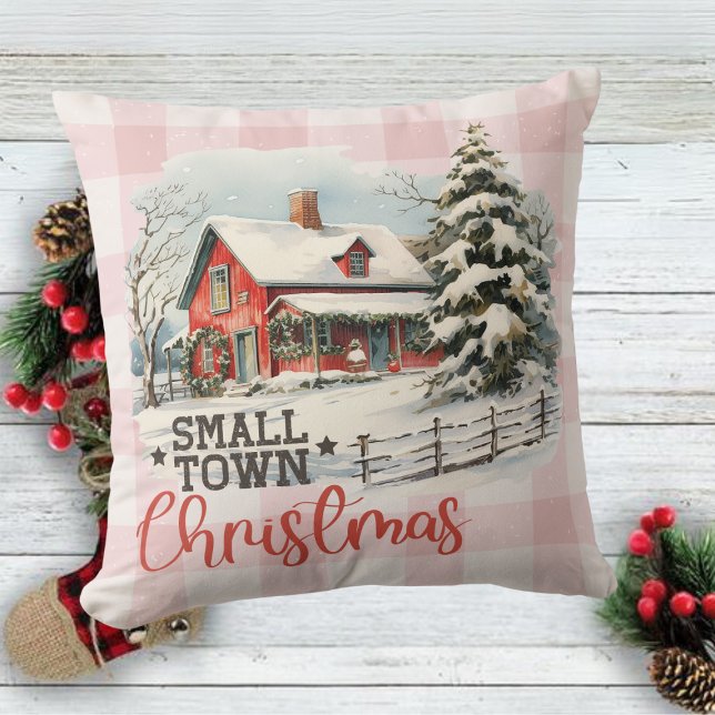 Small Town Country  Christmas  Throw Pillow (Creator Uploaded)