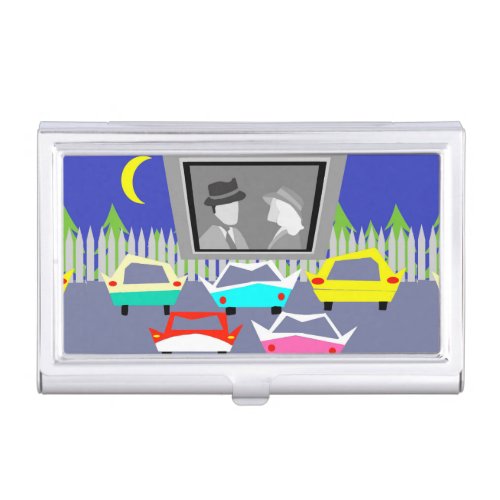 Small Town Drive_In Movie Business Card Holder