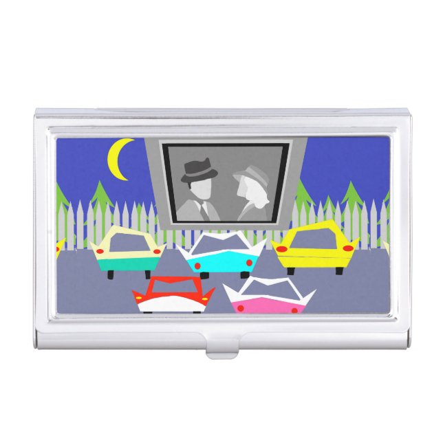 Small Town Drive-In Movie Business Card Holder (Front)