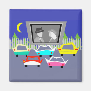 Small Town Drive-In Movie Magnet