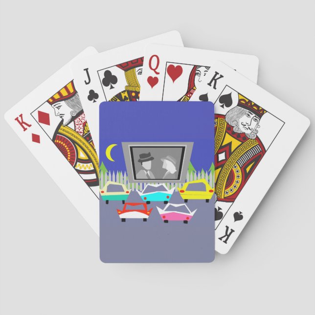 Small Town Drive-In Movie Playing Cards (Back)
