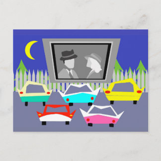 Small Town Drive-In Movie Postcard
