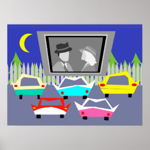 Small Town Drive-In Movie Poster