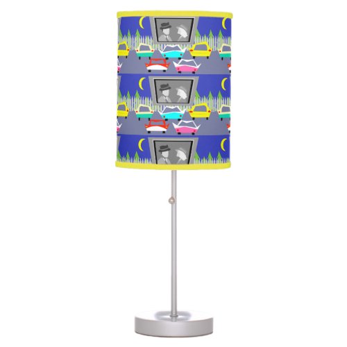 Small Town Drive_In Movie Table Lamp