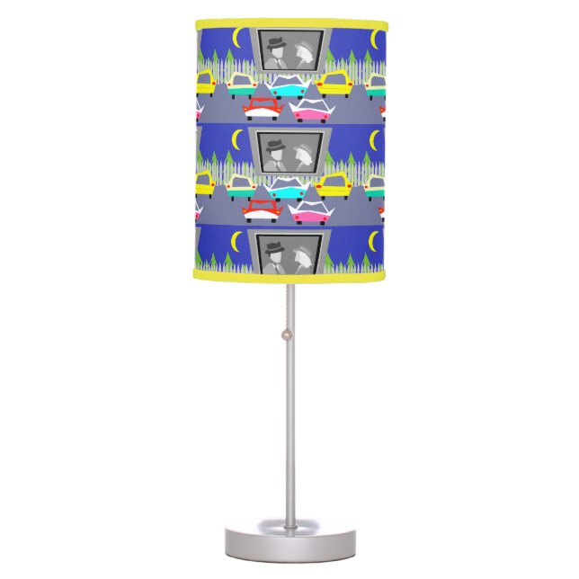 Small Town Drive-In Movie Table Lamp (Front)