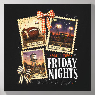 Small Town Friday Nights Trendy Fall Football Game Canvas Photo Tile