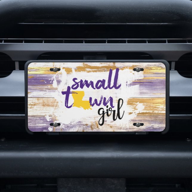 Small Town Girl Louisiana Purple Gold License Plate (Creator Uploaded)