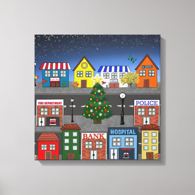 Small Town Neighborhood Canvas Print (Front)