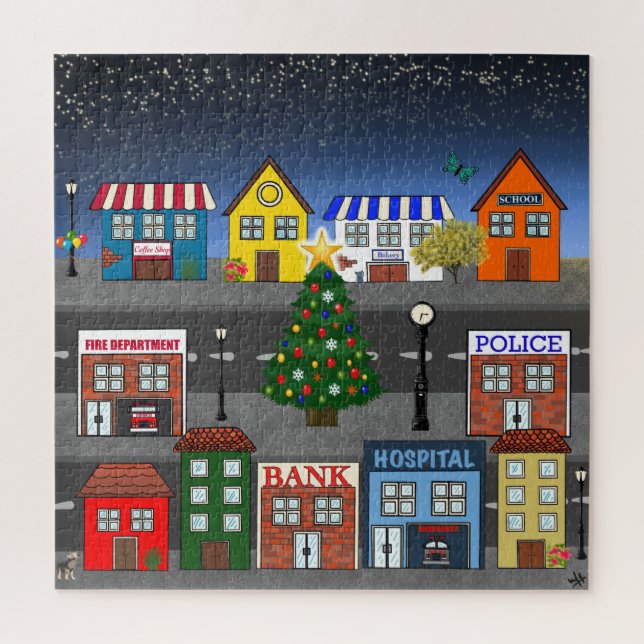 Small Town Neighborhood Jigsaw Puzzle (Vertical)