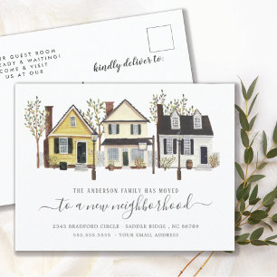 Small Town Neighborhood Moving Announcement Postcard