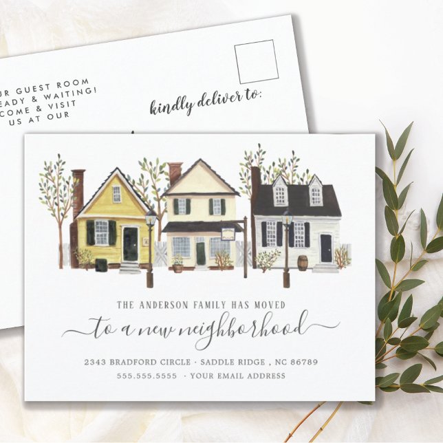 Small Town Neighborhood | Moving Announcement Postcard (Creator Uploaded)