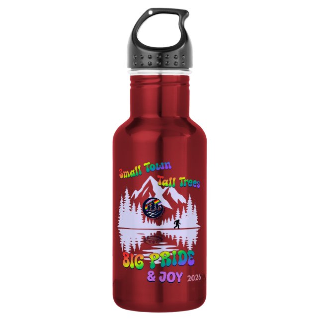 Small Town Tall Trees Big Pride Water Bottle (Front)