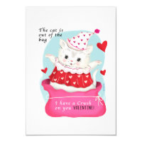 Small traditional Cat Vintage Valentine Card