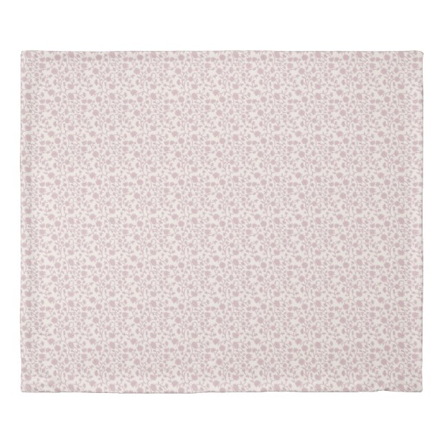 Small Trailing Block Print Floral - Pink Duvet Cover (Front)