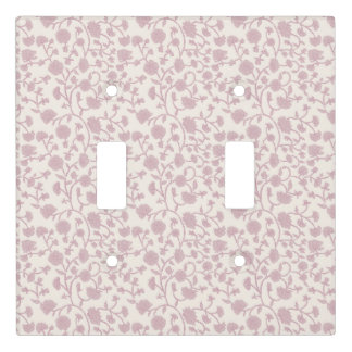 Small Trailing Block Print Floral - Pink Light Switch Cover