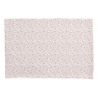 Small Trailing Block Print Floral - Pink Pillow Case