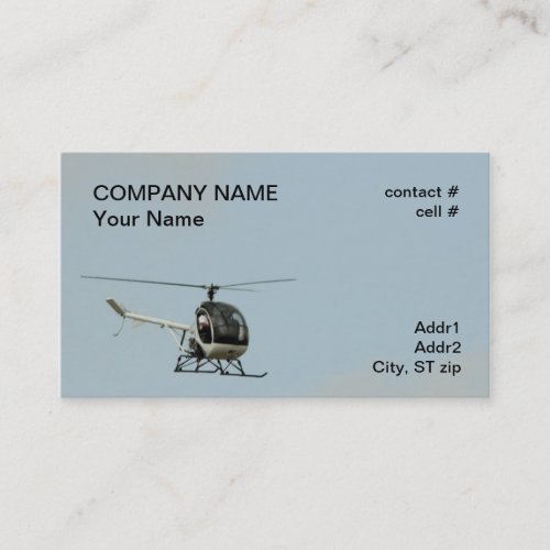 small training helicopter business card