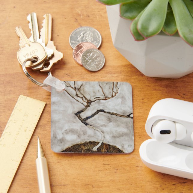 Small Tree In Late Autumn by Egon Schiele Keychain (Desk)