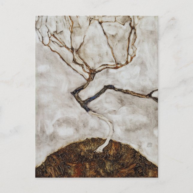 Small Tree In Late Autumn by Egon Schiele Postcard (Front)