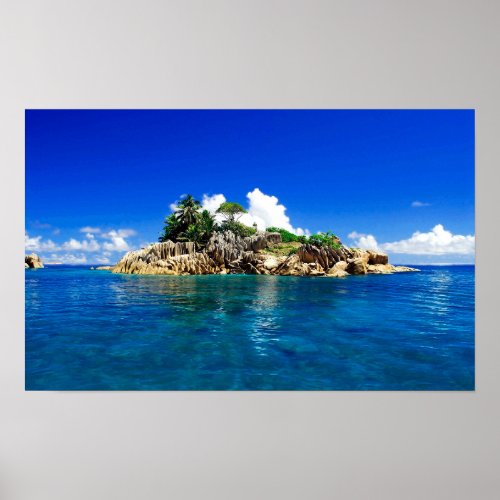 Small Tropical Island Oasis Poster