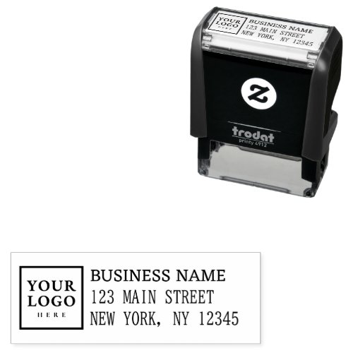 Small Typewriter Business Logo Return Address Self-inking Stamp