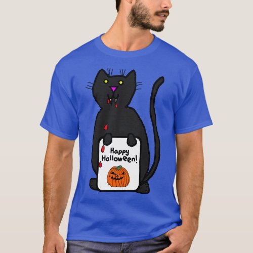 Small Vampire Cat with Halloween Horror d T_Shirt