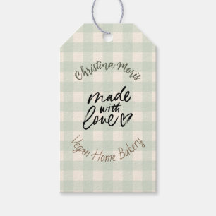 Small Vegan Home Bakery Made with love Pattern Gift Tags