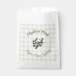 Small Vegan Home Bakery Thank You Pattern Favor Bag