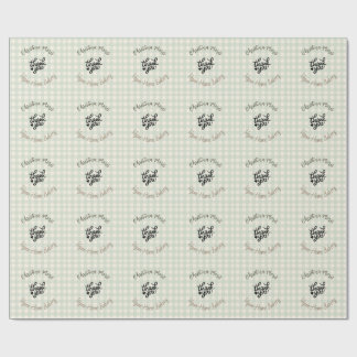 Small Vegan Home Bakery Thank You Pattern Wrapping Paper