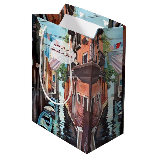 Small Venetian Canal Medium Gift Bag (Back Angled)